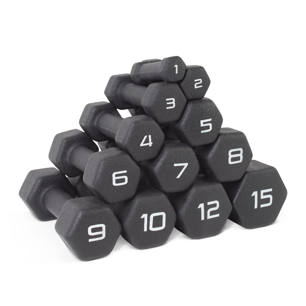 Yoga Fitness Usa - 1lb Black Neoprene Dumbbell Pair Adjustable