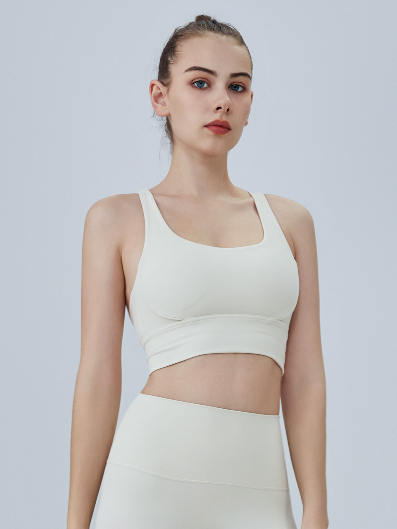 Yoga Fitness Bar - Women Solid Color Elasticity Cross-Back Sports