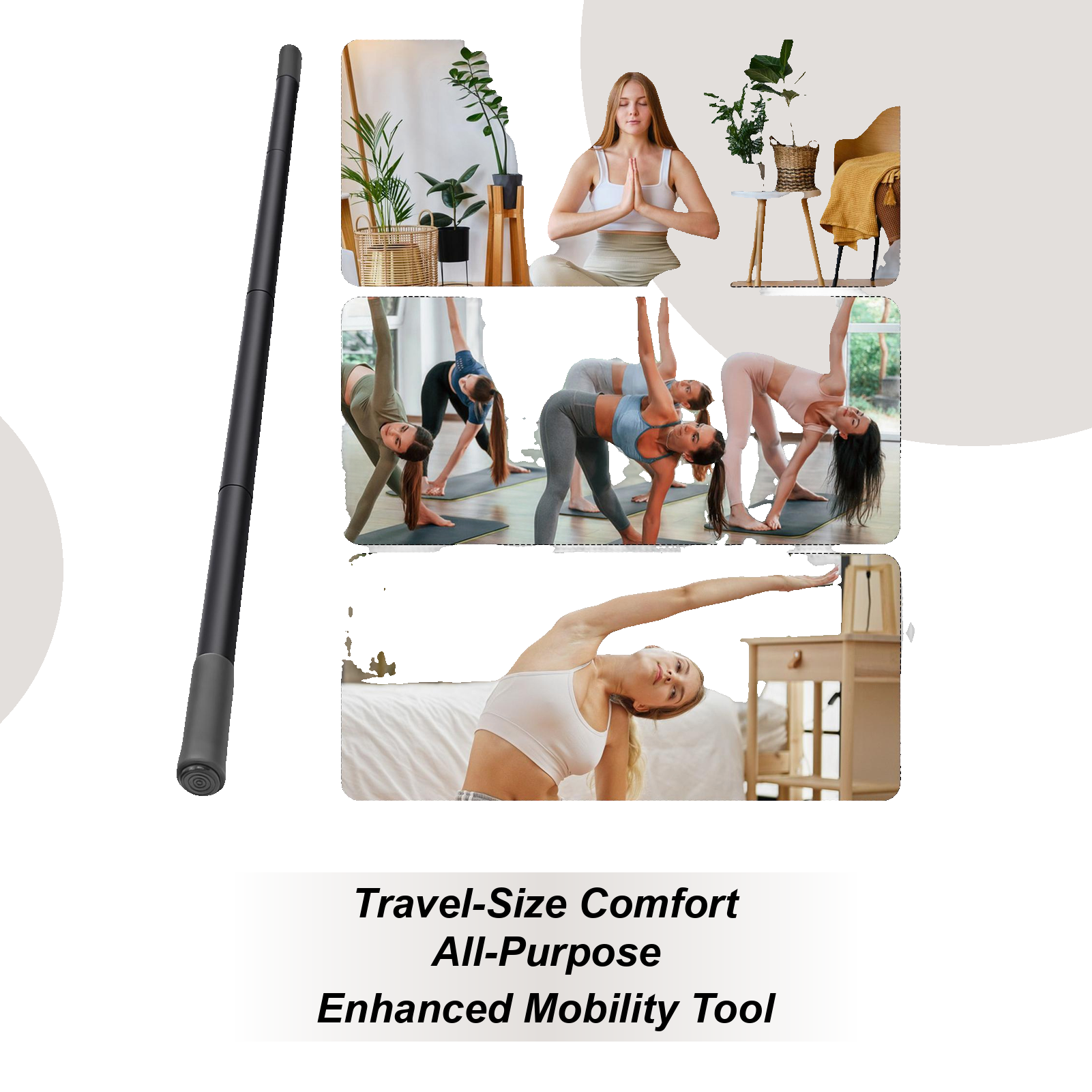 Yoga Fitness Bar - Exercise Pole Multifunctional 5Ft Bar Yoga