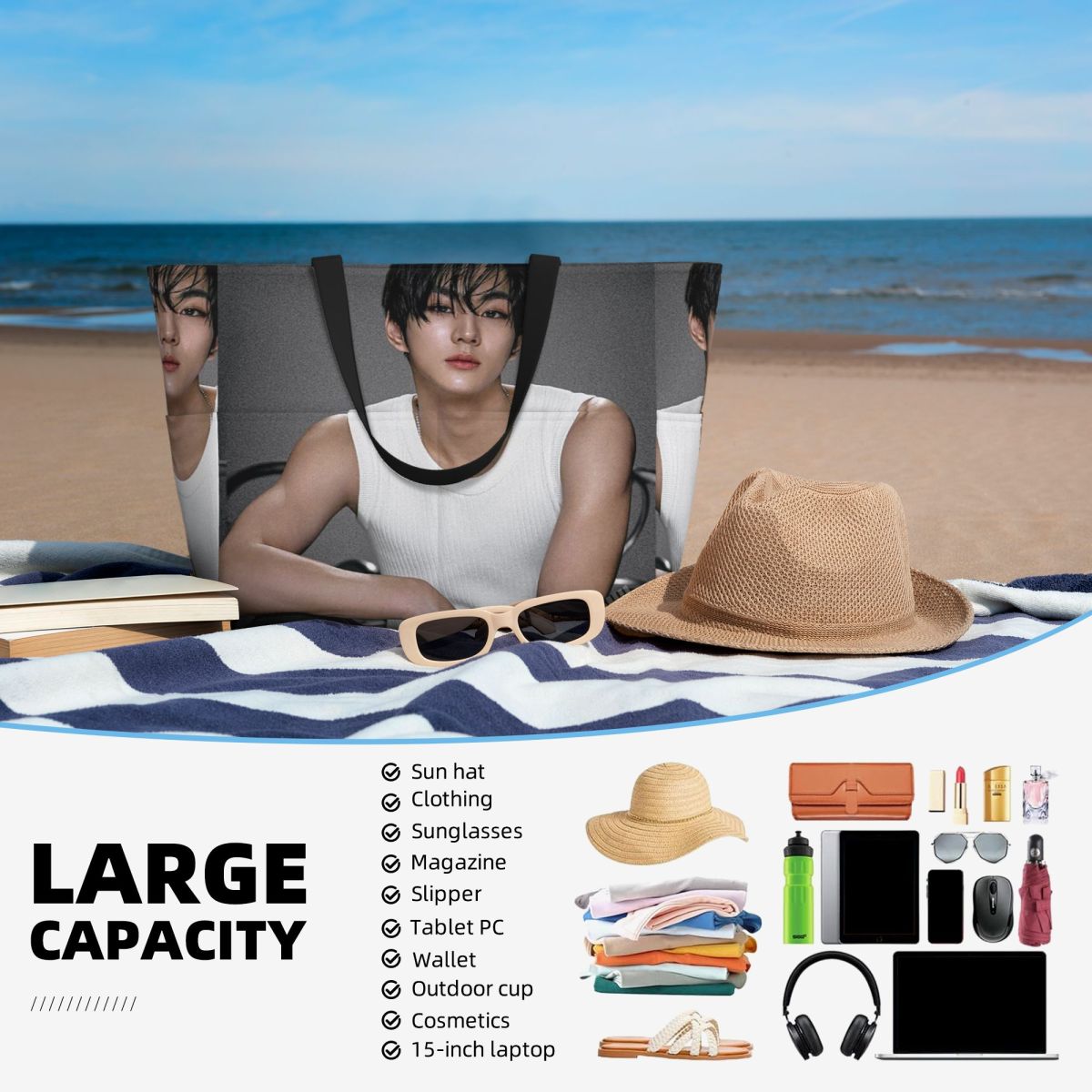Jungwon En Kpop Beach Tote Bag – Yoga En Fitness recenzja i cena