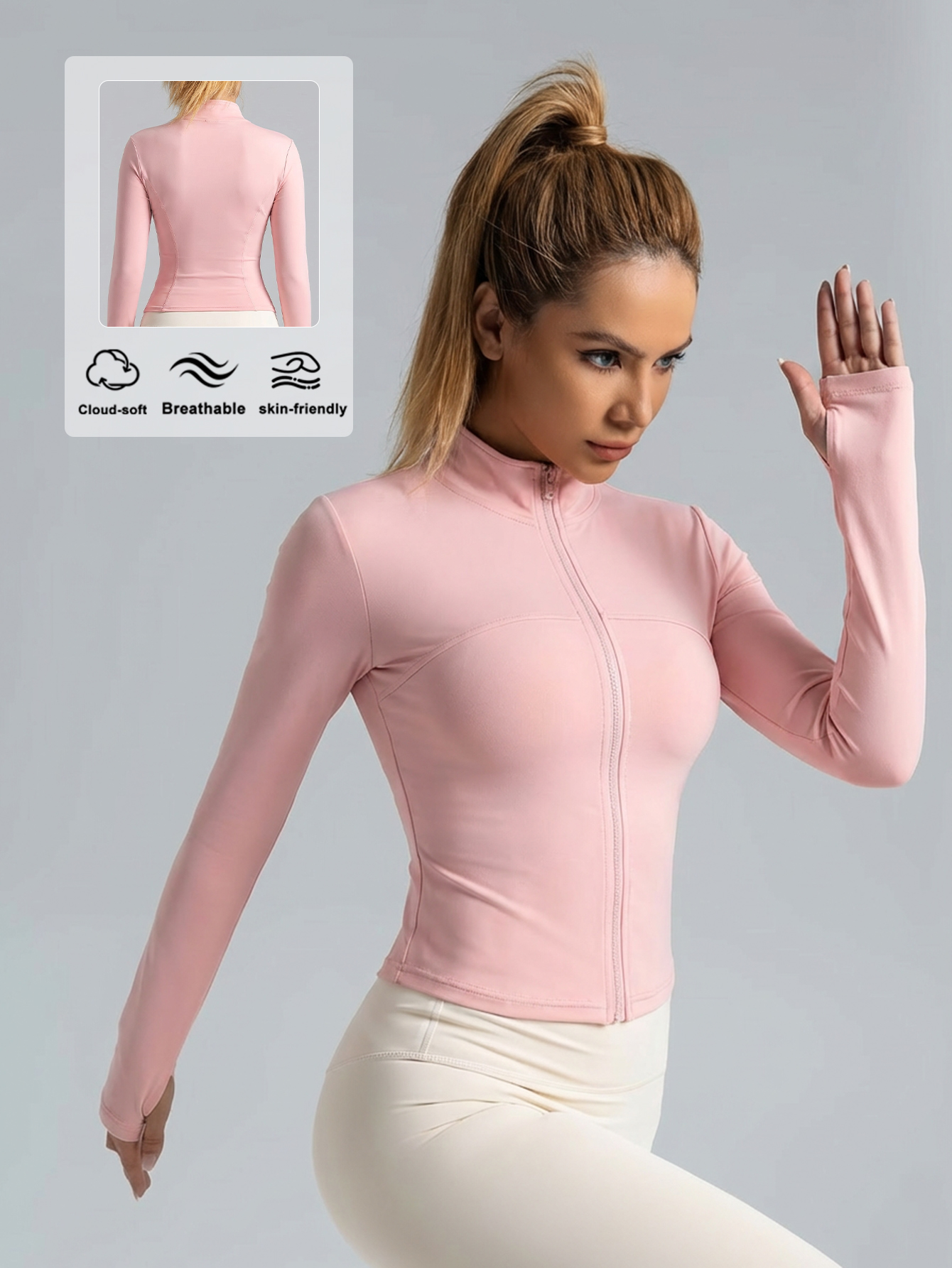 New Women Light Pink Yoga Coat – Yoga Fitness Usa recenzja i cena