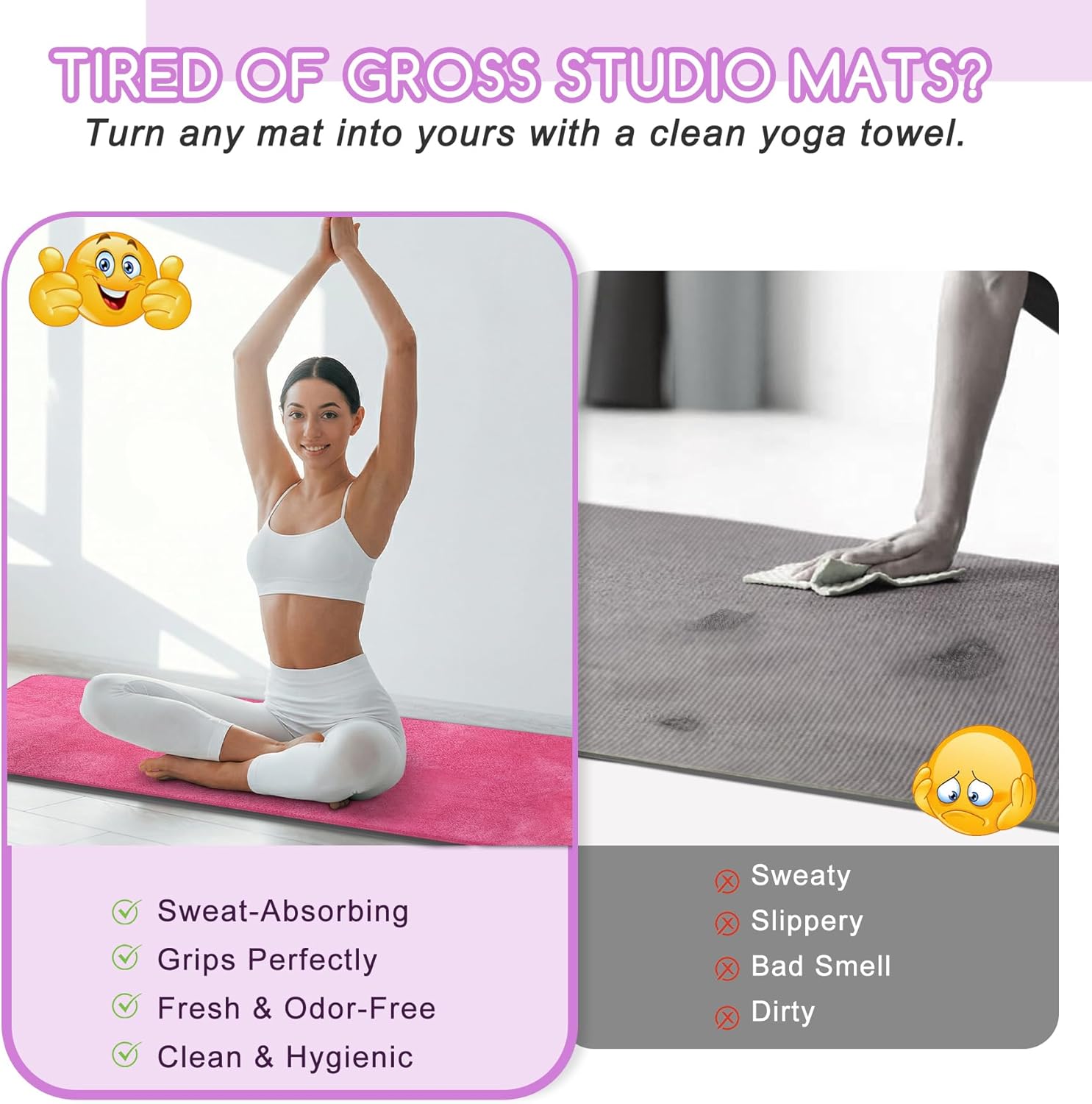 Yoga Mat Towel, Extra Thick 60 – Fitness Yoga Pilates recenzja i cena