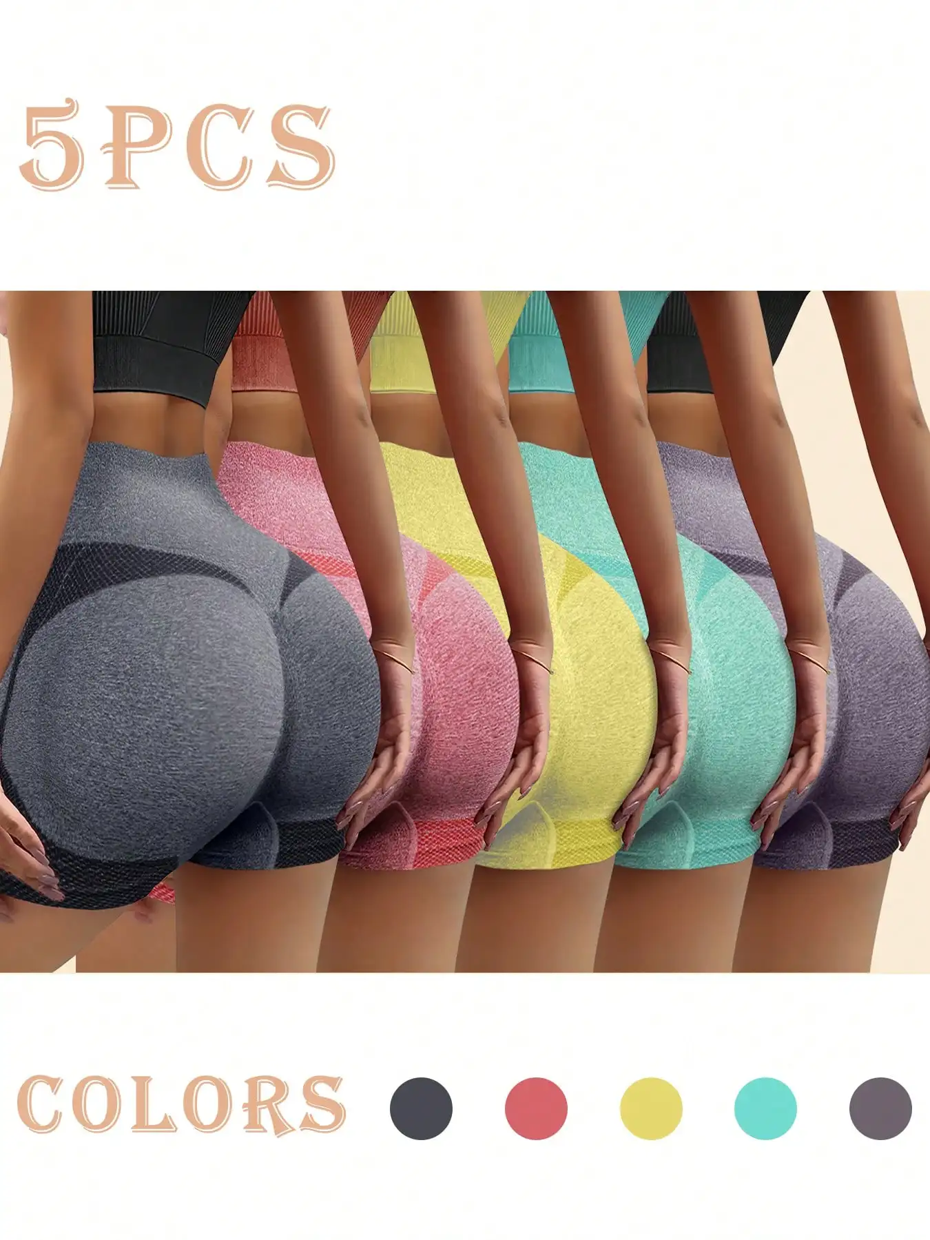 [Seamless Yoga Shorts] 5pcs Hi – Yoga Fitness Stretching recenzja i cena