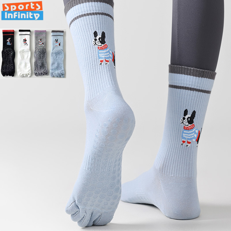 Cute Dog Print Yoga Socks Anti – Yoga Dance & Fitness Center Llc recenzja i cena