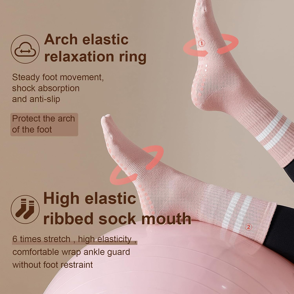 Yoga Pilates Socks with Grips  – Yoga Dance & Fitness Center Llc recenzja i cena