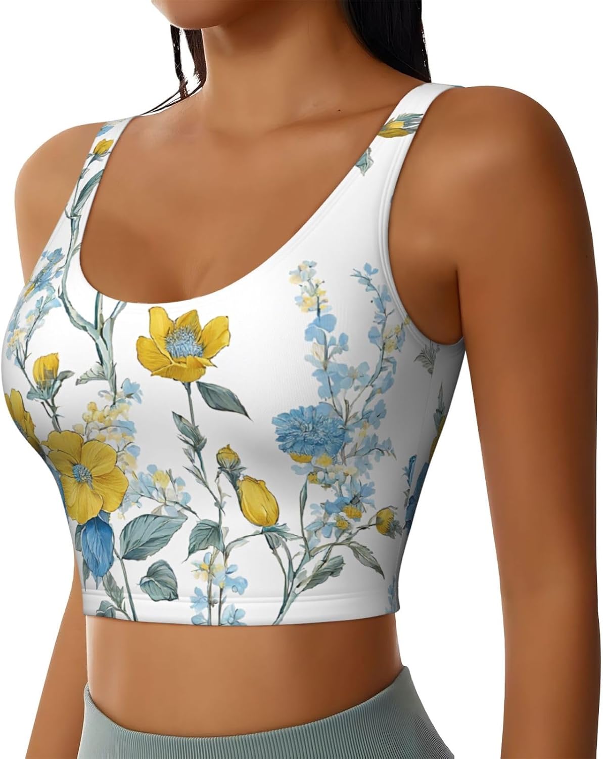 Blue Flower Floral Pattern Ros – Yoga Dance & Fitness Center Llc recenzja i cena