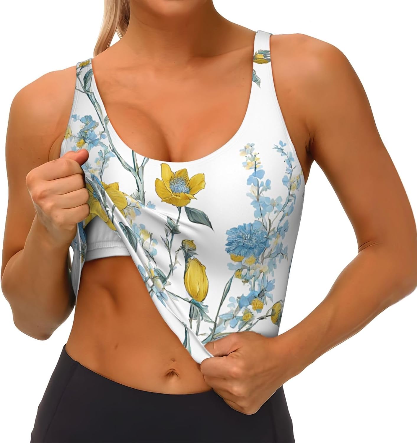 Blue Flower Floral Pattern Ros – Yoga Dance & Fitness Center Llc recenzja i cena