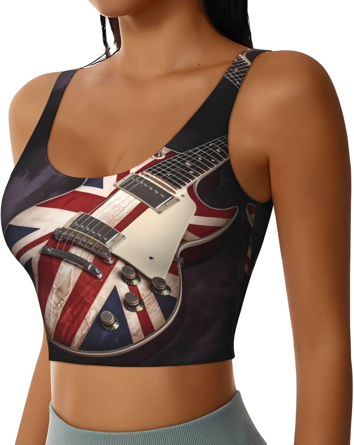 Guitar British Flag Print Wome – Yoga Dance & Fitness Center Llc recenzja i cena