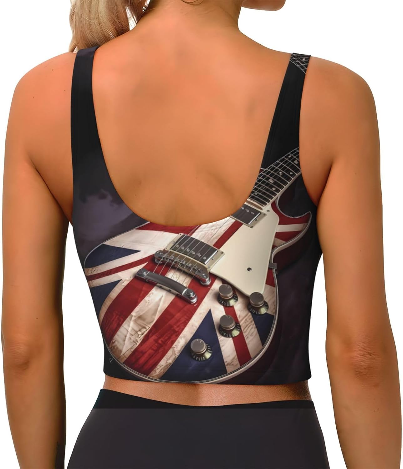 Guitar British Flag Print Wome – Yoga Dance & Fitness Center Llc recenzja i cena