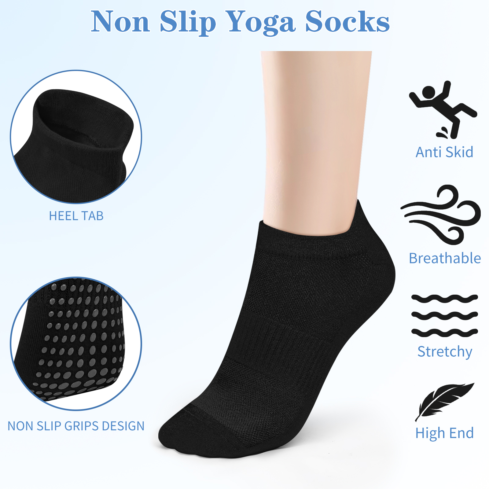 3 Pairs Yoga Socks Women Cotto – Yoga Dance & Fitness Center Llc recenzja i cena