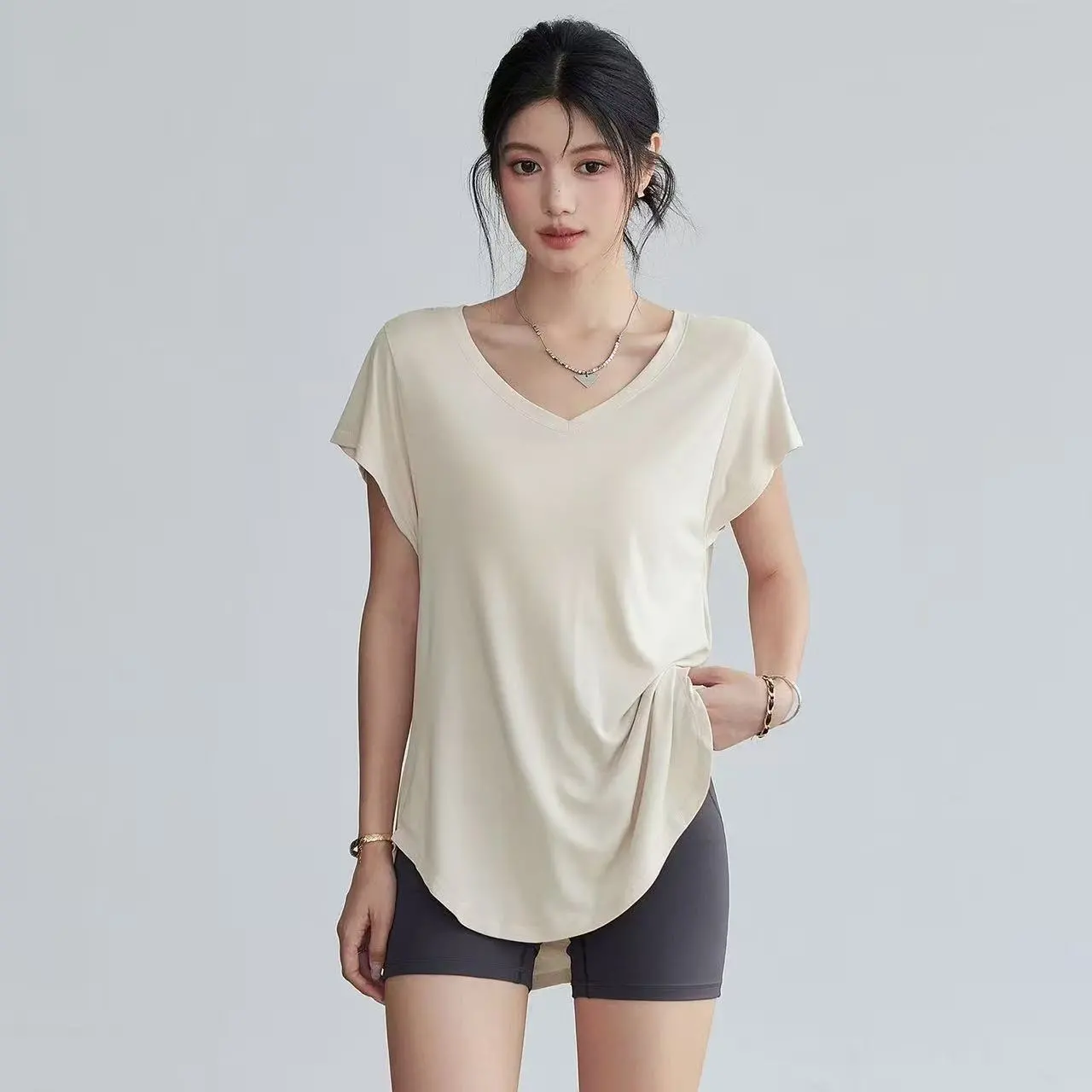 Women's Slimming Round Neck Yo – Yoga Fitness Stretching recenzja i cena