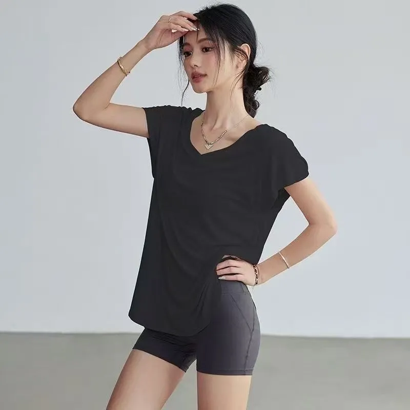 Women's Slimming Round Neck Yo – Yoga Fitness Stretching recenzja i cena